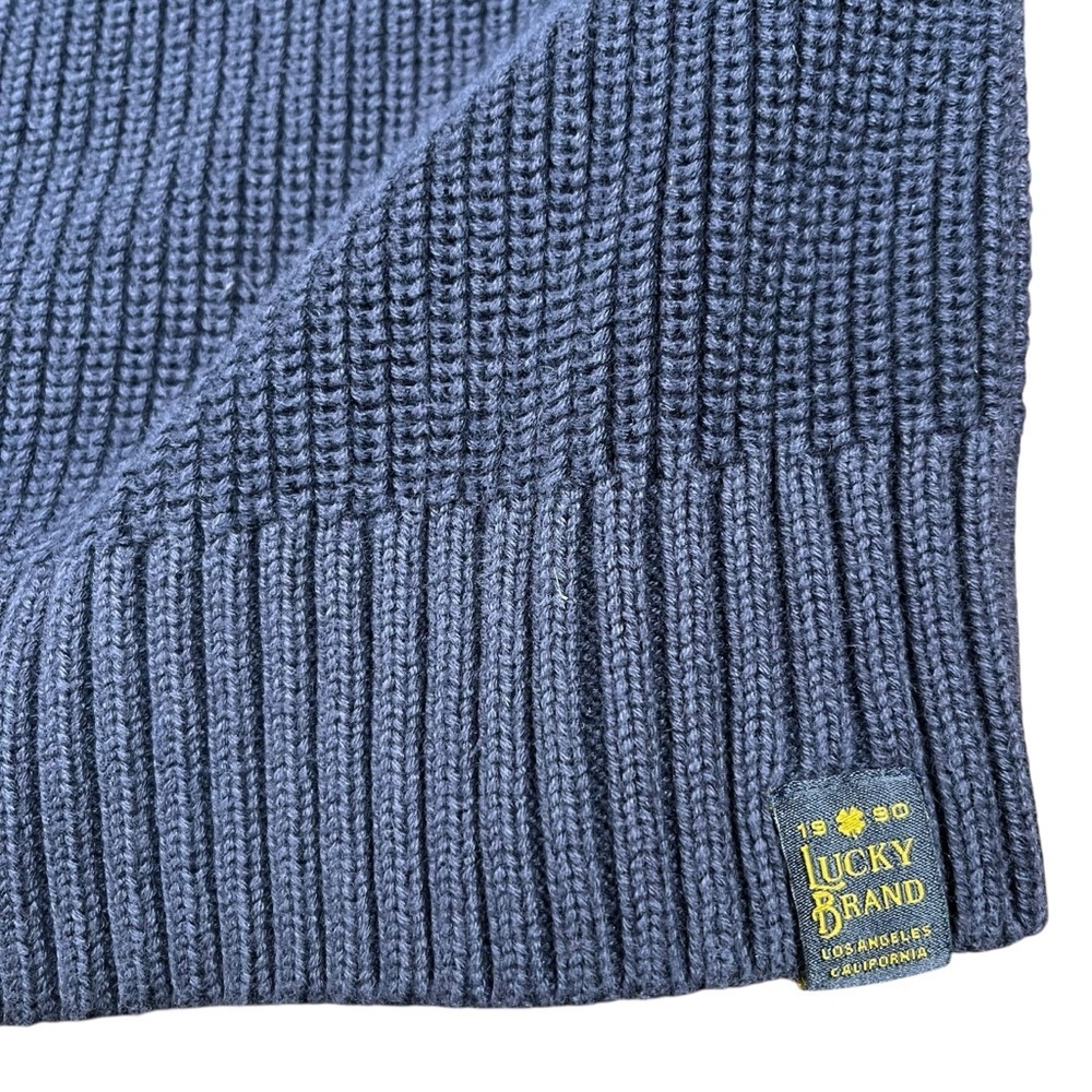 Lucky Brand Men’s XL Sweater Navy Blue V-Neck Ribbed Pullover Classic Preppy - Picture 5 of 6
